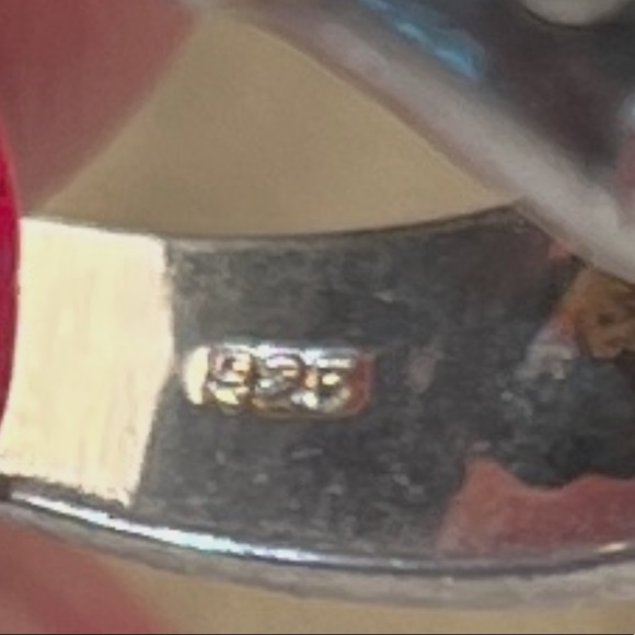 SS 925 stamped amethyst and garnet ring - Picture 2 of 9